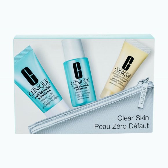 NEW Travel Size Clinique 3 step acne treatment AND super cute FREE Floral bag! - Picture 4 of 6